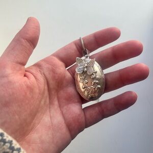 Whimsical Vintage or Antique Sterling Silver (Marked 925) Butterfly Pendant